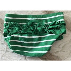 Hanna Andersson Ruffle Bottom 3T Green Stripe Organic Cotton Diaper Underwear